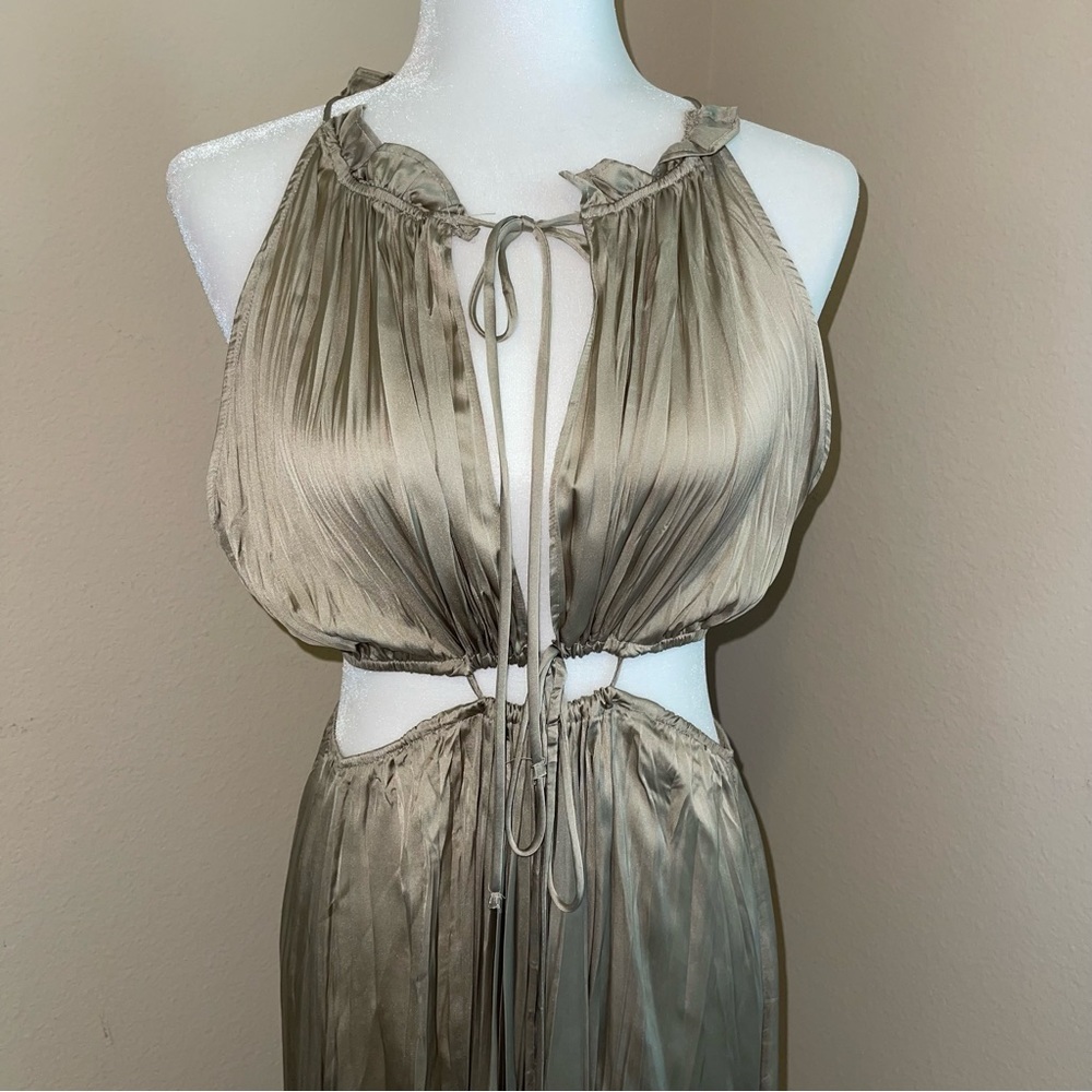 *NWT* Zara satin feel long dress with cut outs